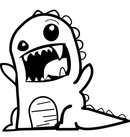 Rawr Dinosaur Outline Coloring Page